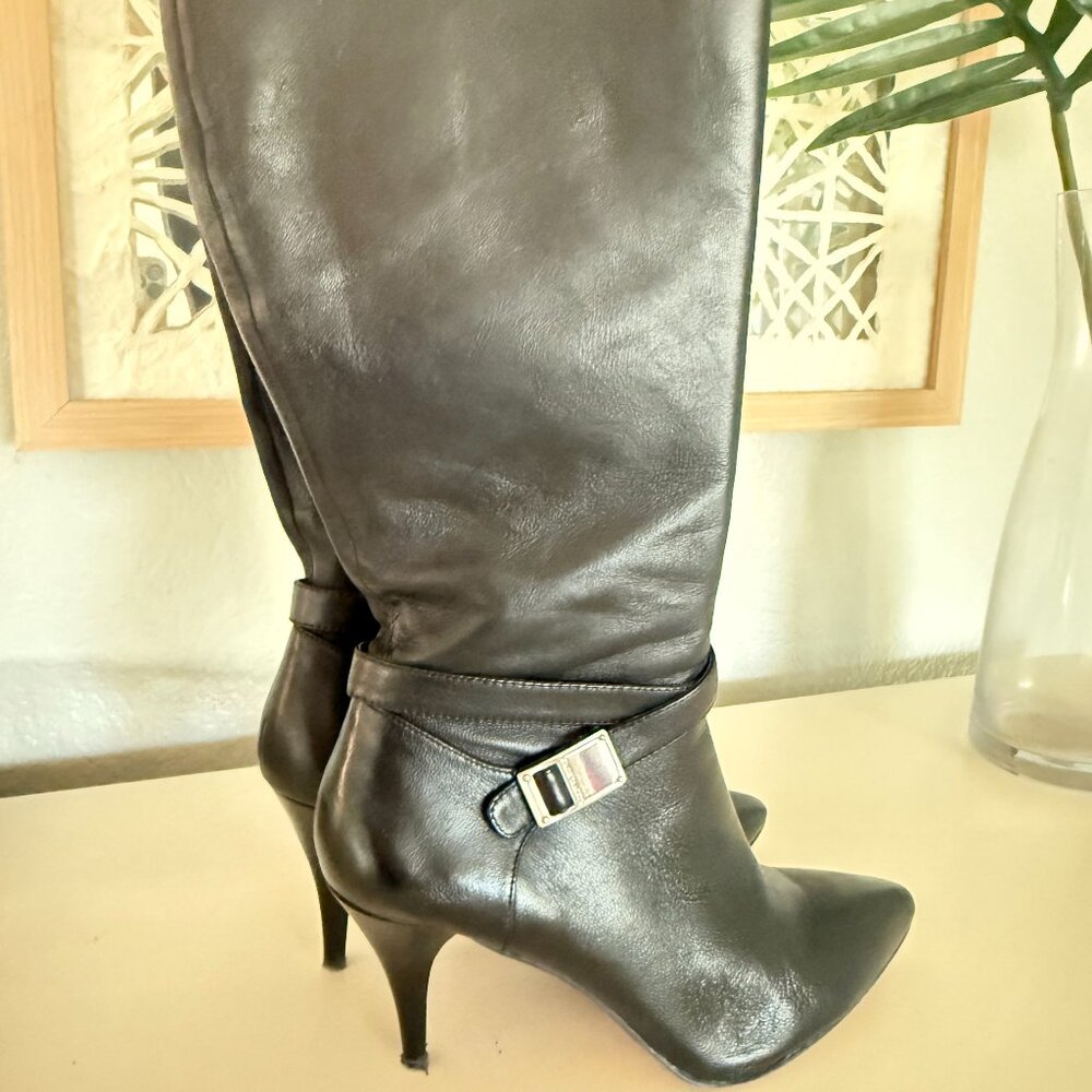 Vince Camuto Tall Heeled Dress Boot Size 7 Black Leather